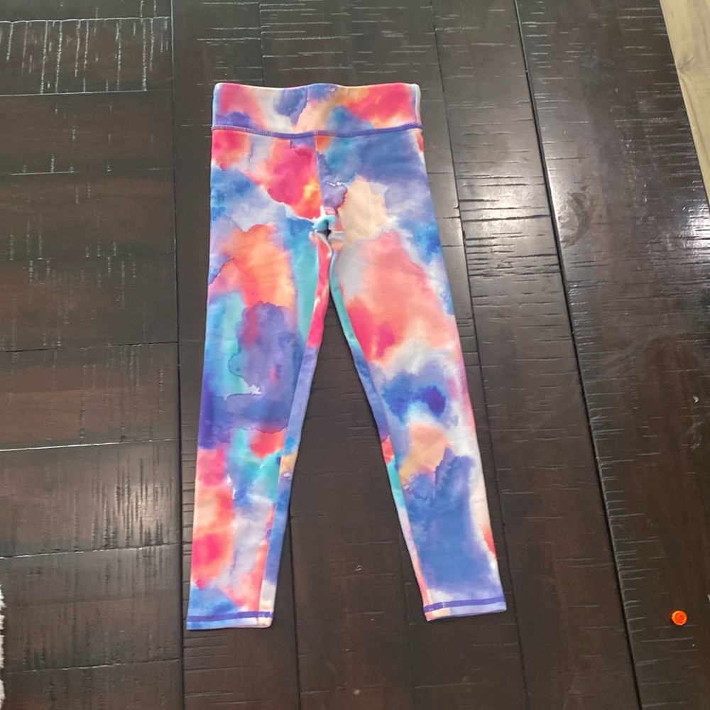 Girls 4 gymnastics leggings multi color